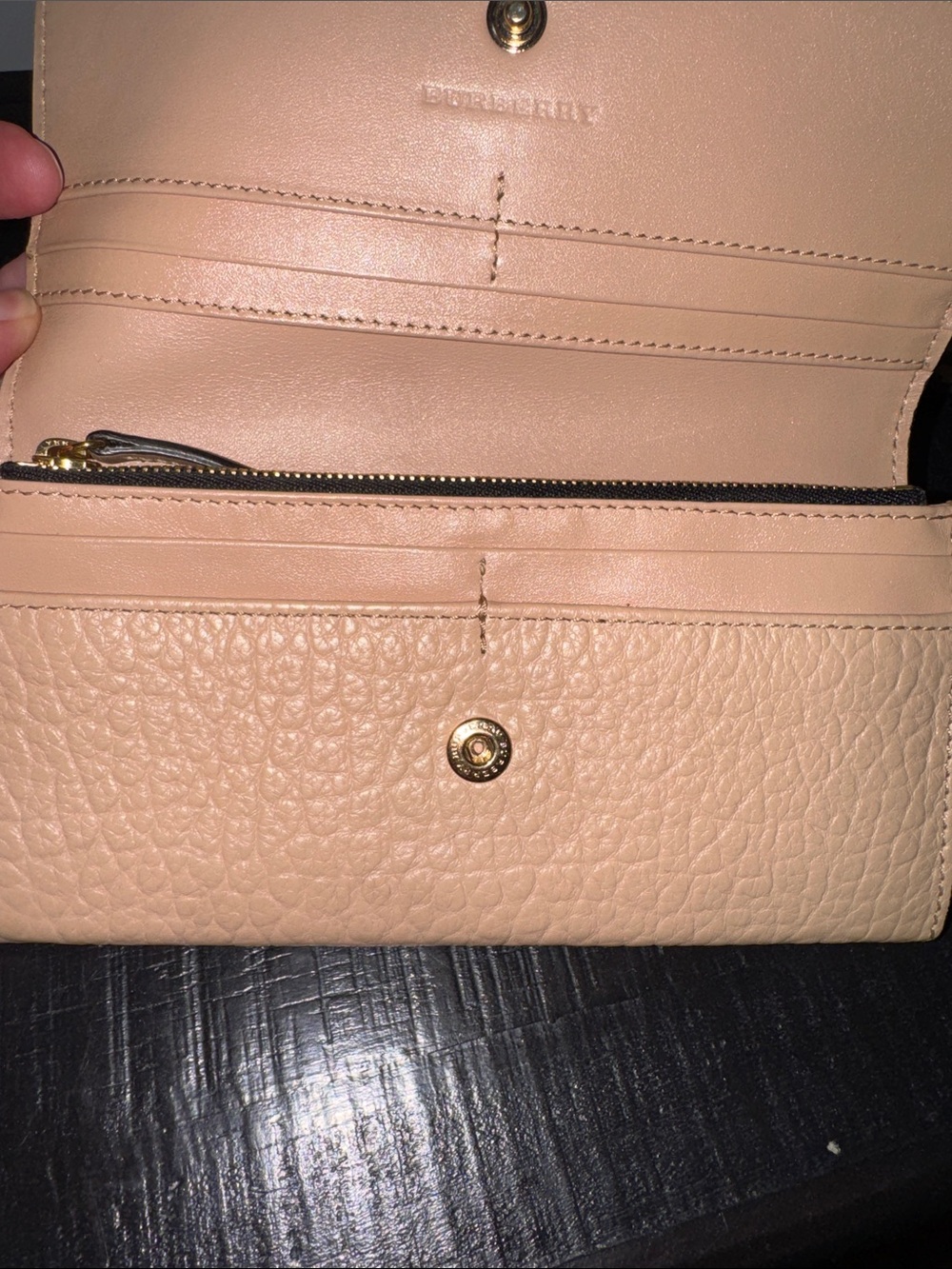 Burberry Blush Pebbled Leather Wallet EUC - Picture 7 of 12